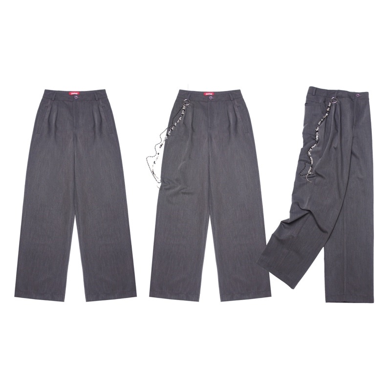 Quần ERRORIST wide belted trouser xám / nâu ( không kèm chain )