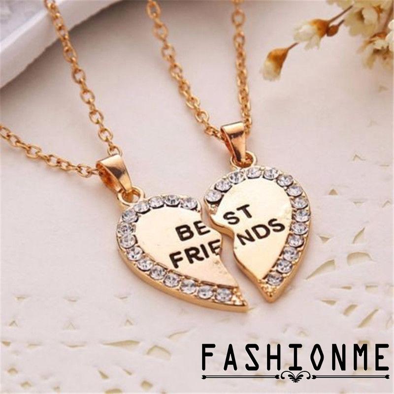 Dây chuyền tình bạn mặt hình trái tim đính đá