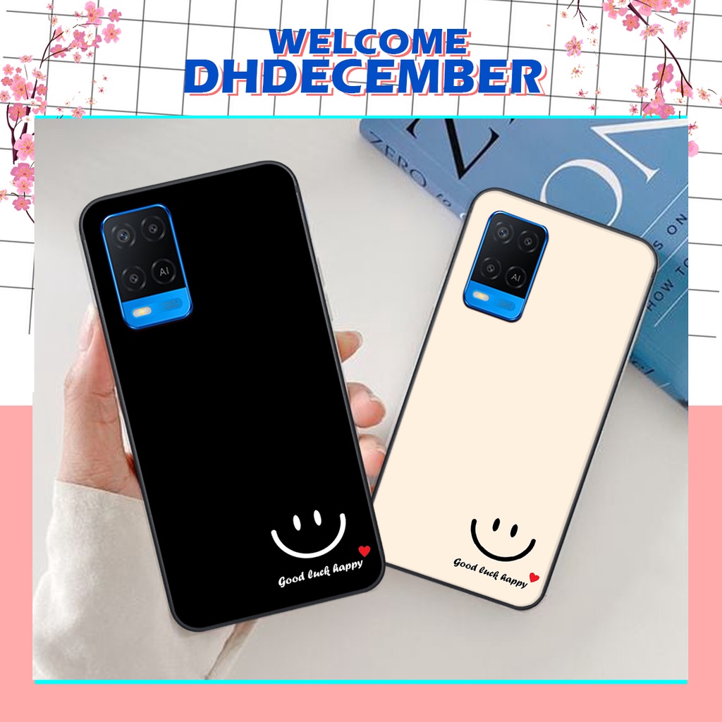 Ốp lưng Oppo A54 in hình nice ,good luck happy ốp xinh viền dẻo đẹp chất