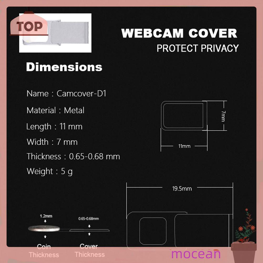 Mocean Plastic Webcam Cover Privacy Protection Shutter for Phone Laptop Desktop