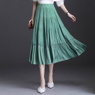 CHân váy dài qua gối cạp chun