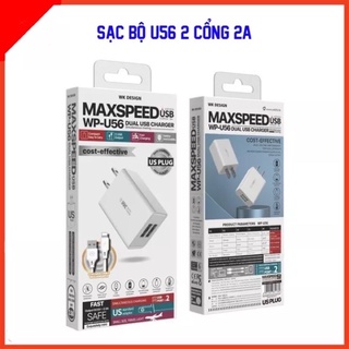 Bộ sạc 2 cổng u56 2.4a dành cho iphone và android