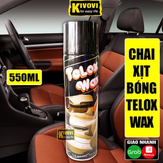 Chai Xịt Bóng Xe Telox Wax 550Ml - Dầu Bóng Xe Máy / Oto - Bình Xịt Bóng Đồ Gỗ , Đồ Da  , Lốp Xe,... - Kivovi