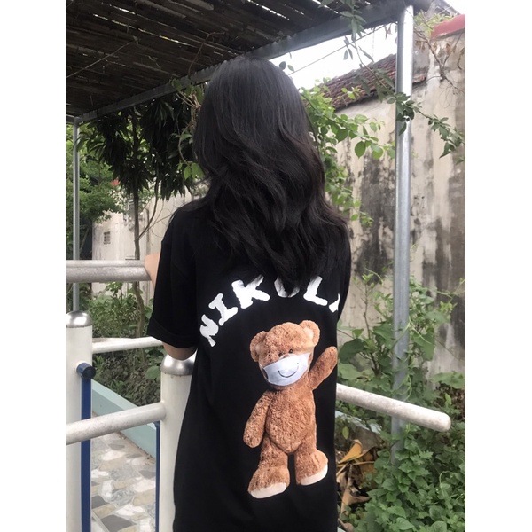 Áo Thun Nam Nữ Unisex Áo Phông form rộng tay ngắn giấu quần, trùm mông, vải cotton Gấu Teddy Mask Nikolas - shop.lucas | BigBuy360 - bigbuy360.vn