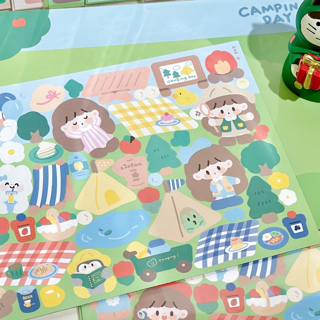 🌴 Sticker nhãn dán Polcos cảnh chủ đề zZoton 12 kiểu Sticker nhãn dán cô gái trẻ dễ thương Sổ tay goo card