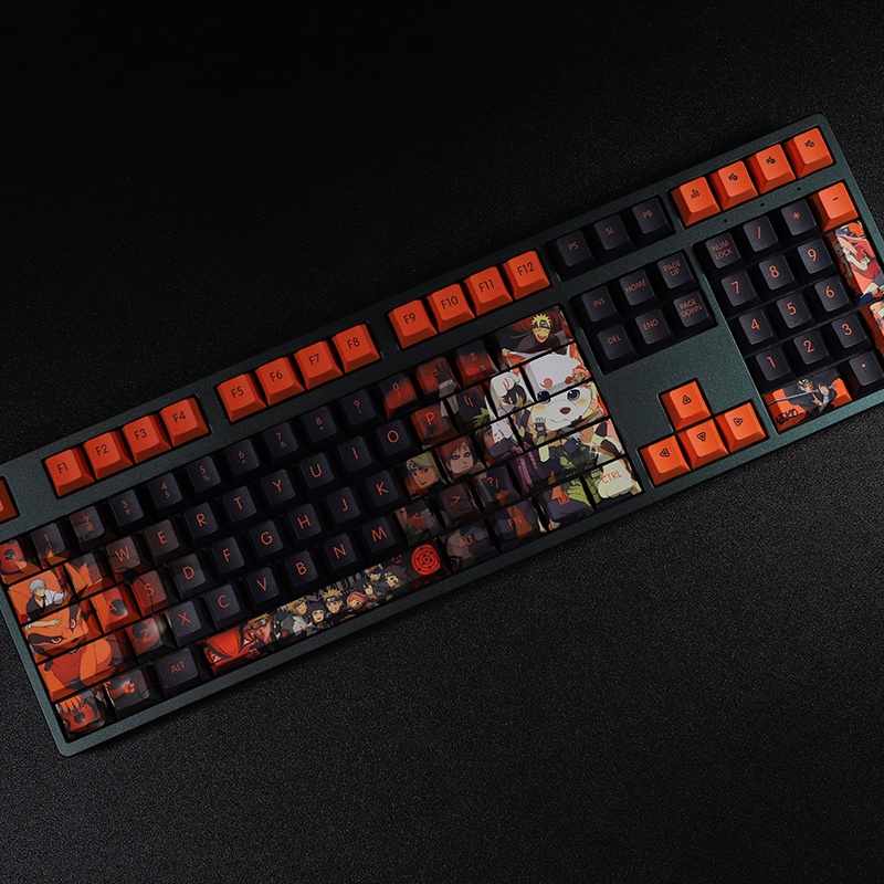 Naruto Keycaps Cherry Hồ sơ Anime Hatake Kakashi Naruto PBT Thuốc nhuộm thăng hoa Bàn phím cơ Keycaps