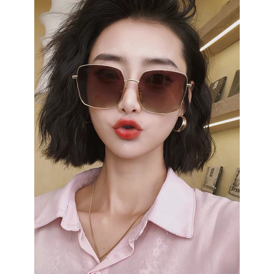 Freeship- Kính mát nam nữ mặt vuông chống tia uv hiệu quả bảo vệ mắt màu nâu tây sang chảnh - VUÔNG NÂU