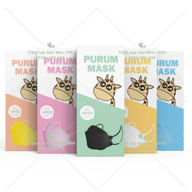 [Size 17.4cm] HỘP 10 CÁI KT KF94 CHO CÁC BÉ LỚN - CHD PURUM MASK