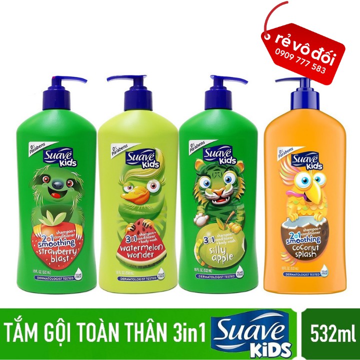 Sữa tắm gội toàn thân an toàn cho bé Suave Kids 532ml - Mỹ