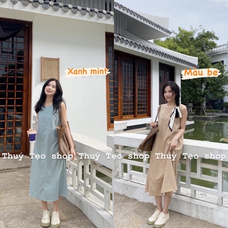 VÁY SÁT NÁCH SUÔNG DÁNG XOÈ CHẤT ĐUI  - Váy maxi xoè nhẹ 4 màu xinh xắn | BigBuy360 - bigbuy360.vn