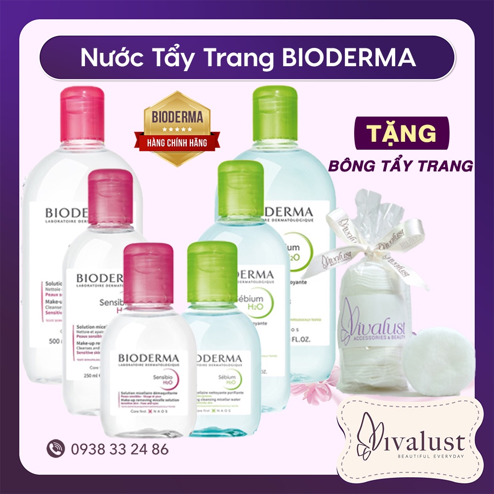 [CHÍNH HÃNG] Nước Tẩy Trang BIODERMA Dành Cho Da Nhạy Cảm/ Dầu Mụn 100ml - 250ml - 500ml