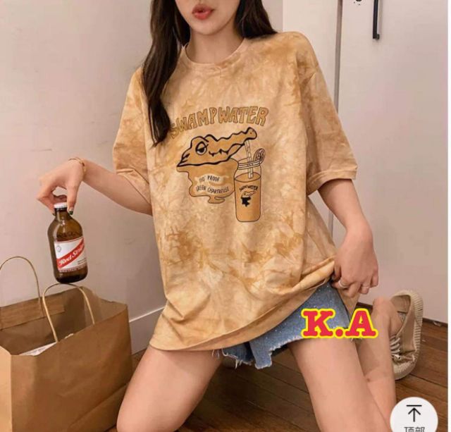 Áo loang tay lỡ hình cá sấu có size s,m,l