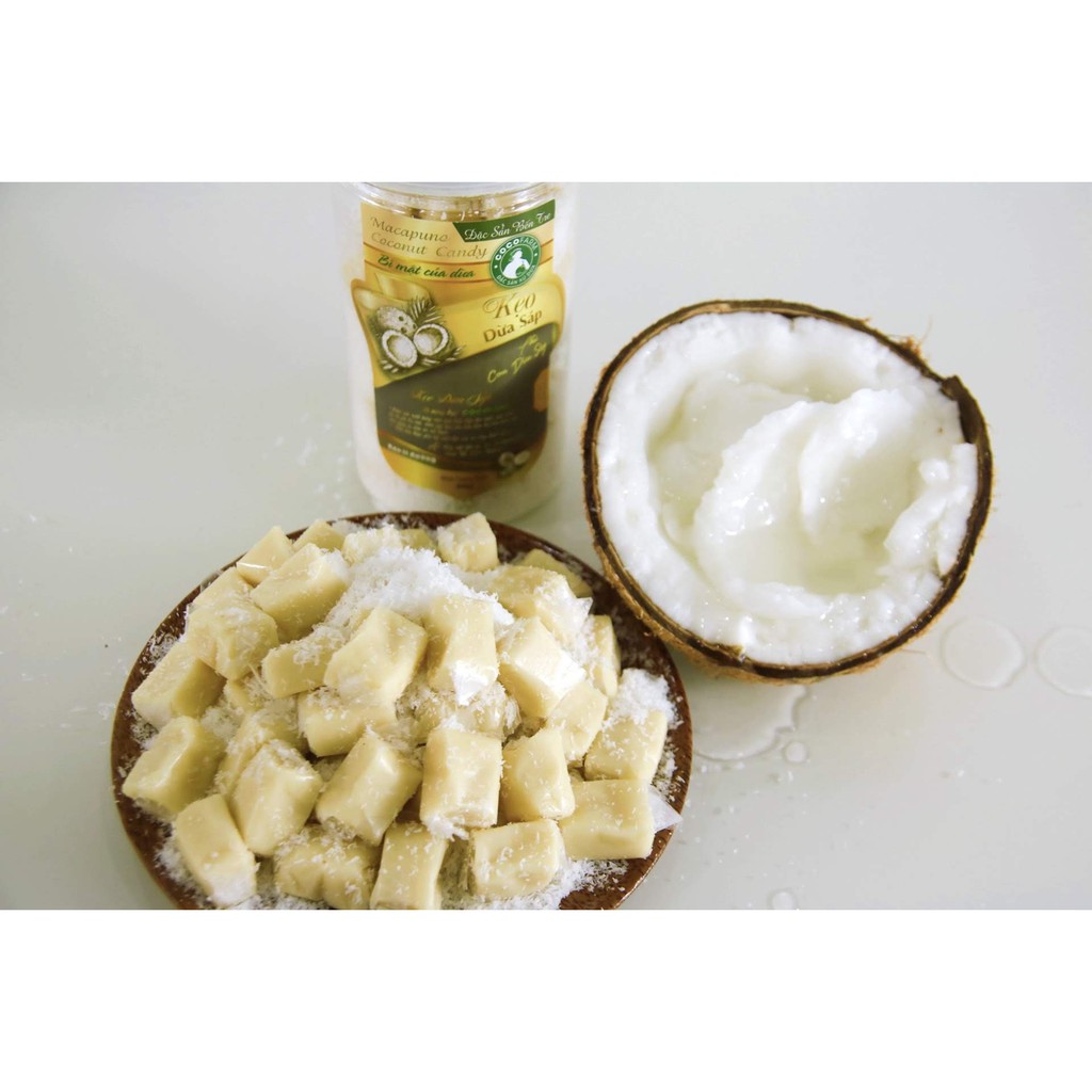 Kẹo Dừa Sáp Hoa Tuyết Nguyên Chất Đặc sản bến tre - Hộp 400g