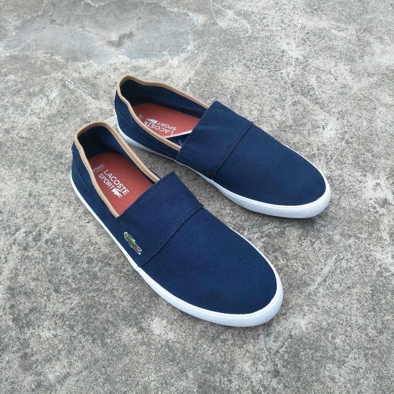 Giày lười vải cho nam thương hiệu Lacoste cao cấp đế mềm
