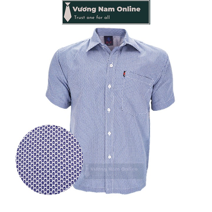 Áo sơ mi nam form rộng họa tiết trung niên ngắn tay vải cotton VN14D | BigBuy360 - bigbuy360.vn
