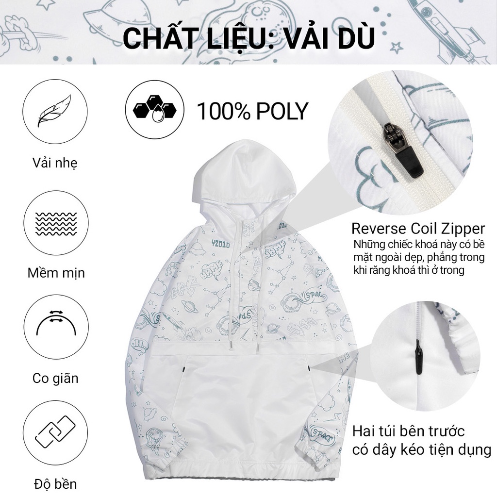 Áo Khoác Hoodie Zipper Nam Nữ Form Rộng Thời Trang Y2010 Ngân Hà Space Ver1 20447 |YaMe|