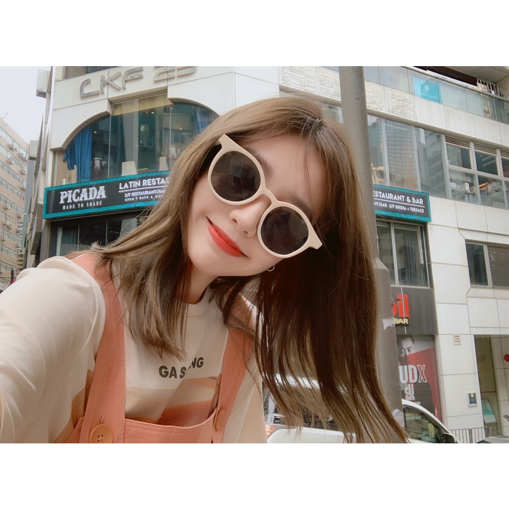 Kính đôi UNISEX tròn 2 màu nâu - trắng