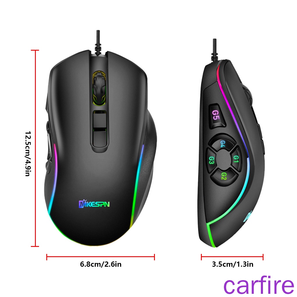 Chuột Chơi Game 10 Nút Bấm Có Đèn Rgb Nhiều Màu