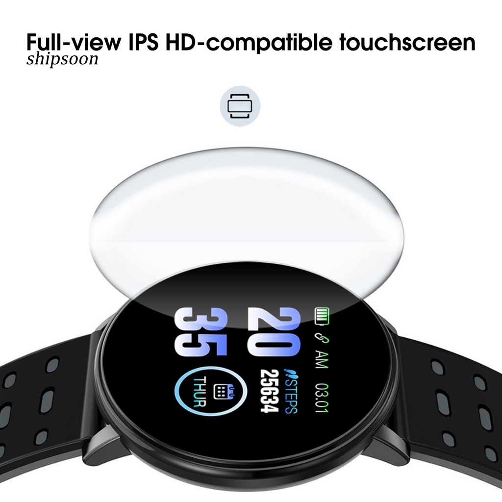 Đồng Hồ Đeo Tay Thông Minh Kỹ Thuật Số Mặt Tròn Chống Mòn 119 Plus Cho Nam Và Nữ