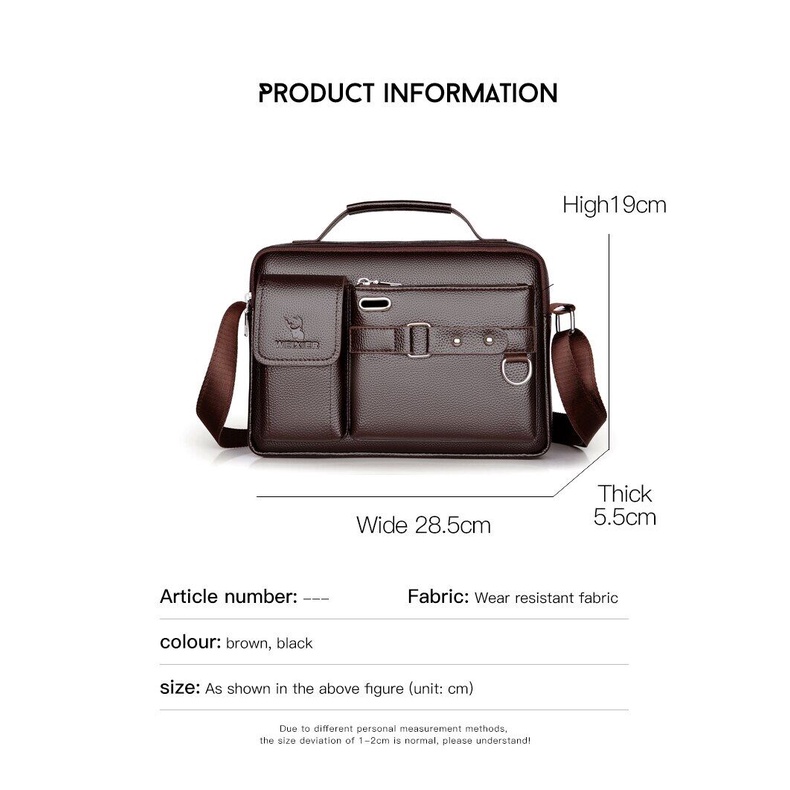 WEIXIER Túi Xách Da Thời Trang Dành Cho Nam