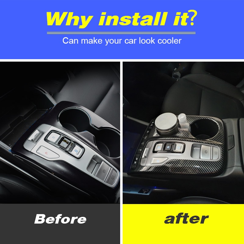 Khung Viền Bảng Điều Khiển Khay Đựng Cốc Nước Bằng Sợi Carbon Cho Hyundai Tucson 2021 NX4