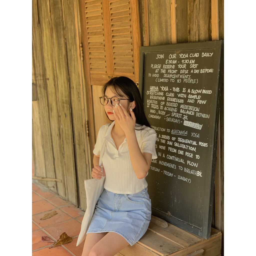 [Mã WASKT304 giảm 15% tối đa 30K đơn 99K] Áo polo basic dáng ngắn 2006 AP453 1994closet | BigBuy360 - bigbuy360.vn