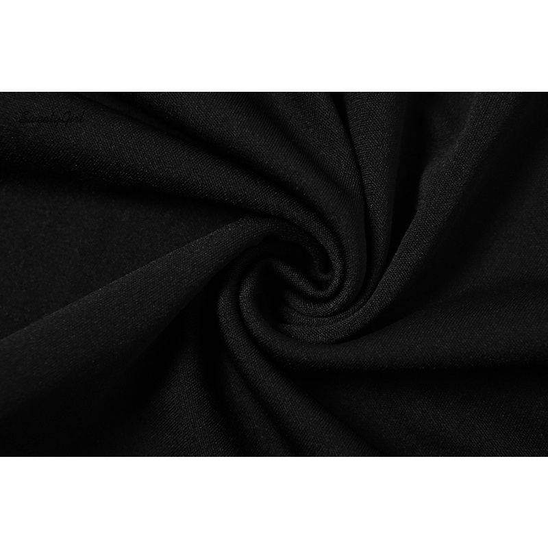 Đầm Mini Tay Ngắn Cổ Chữ V Màu Đen Trơn Thời Trang 2022 Quyến Rũ Cho Nữ