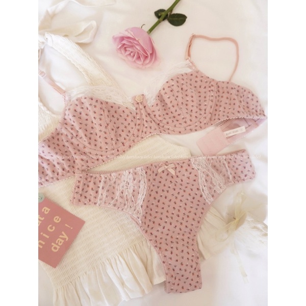 [Mã 252FASHIONSALE giảm 12% đơn 99K] Cotton Crush Áo lót có gọng hồng hoa nhí xinh xắn haruharu.label | BigBuy360 - bigbuy360.vn