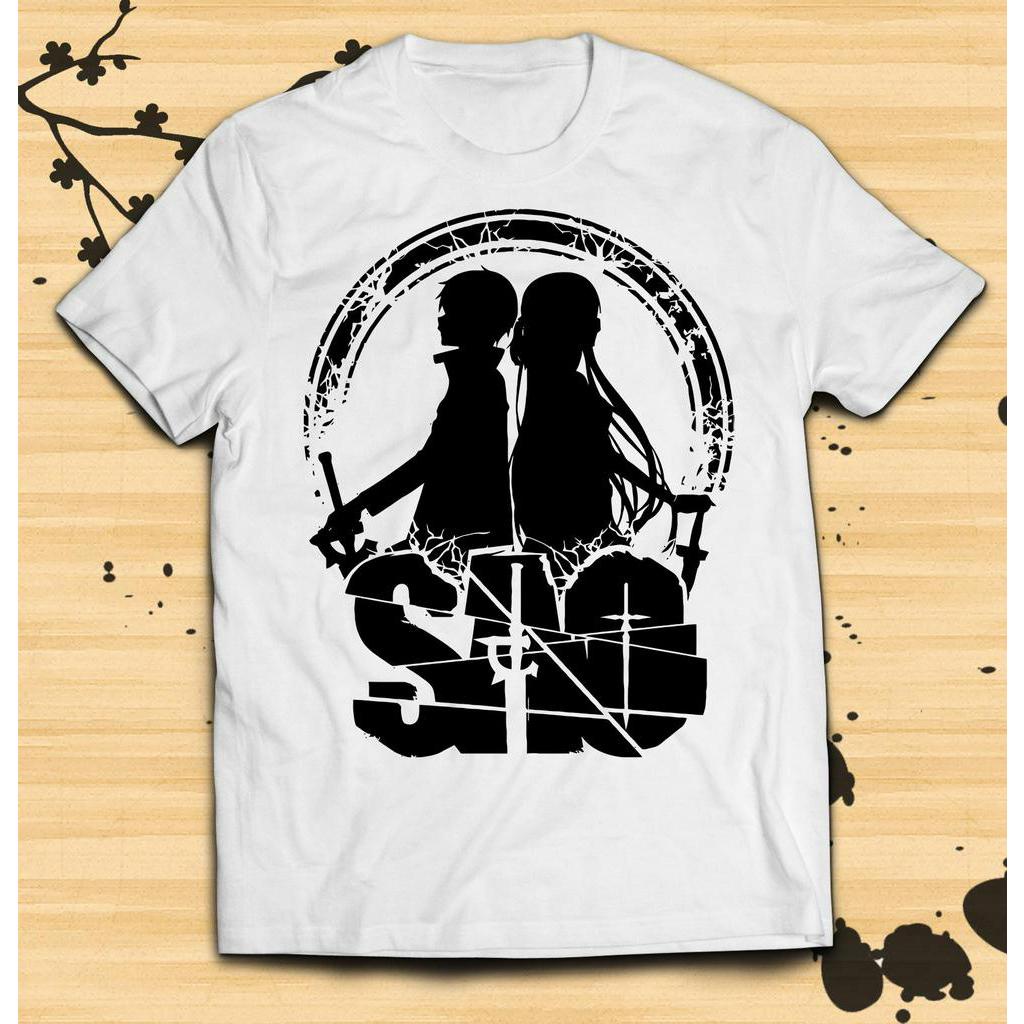 (SALE 50%) Áo thun SWORD ART ONLINE ANIME KIRITO AND ASUNA ngắn tay cổ tròn độc đẹp