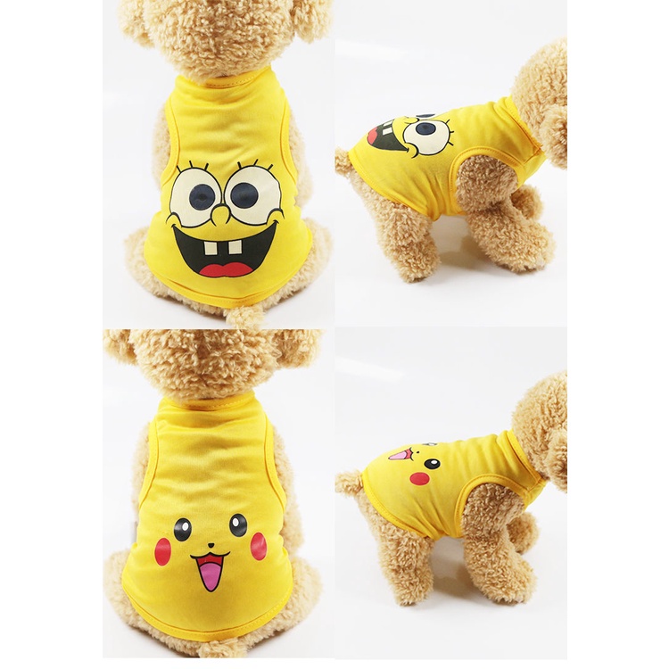 Áo Sát Nách In Họa Tiết Hoạt Hình Dễ Thương Thời Trang Mùa Hè Cho Cún Cưng