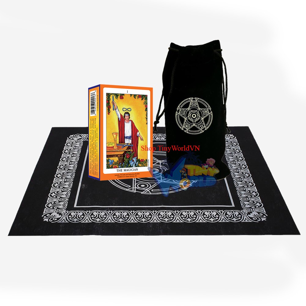Combo Bộ Bài Tarot The Magician H4 Cao Câp và Túi Nhung Đựng Tarot và Khăn Trải Bàn Tarot