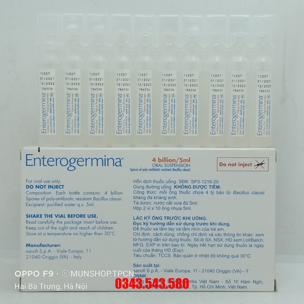 Enterogermina - Men ống vi sinh cho đường ruột khỏe