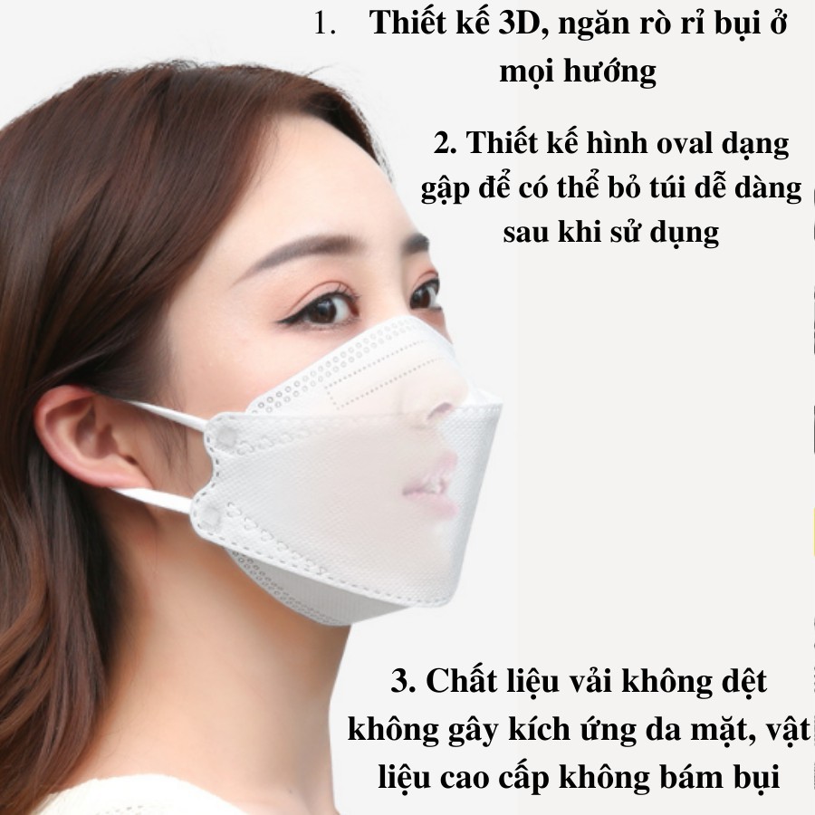 Khẩu trang 4D KF94 mask kháng khuẩn chống bụi mịn (túi 10 chiếc) - Mona mask store | BigBuy360 - bigbuy360.vn