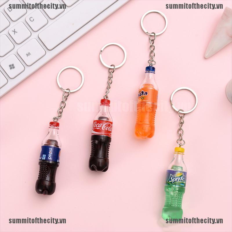 Móc Khóa Resin Thủ Công Hình Chai Nước Thời Trang