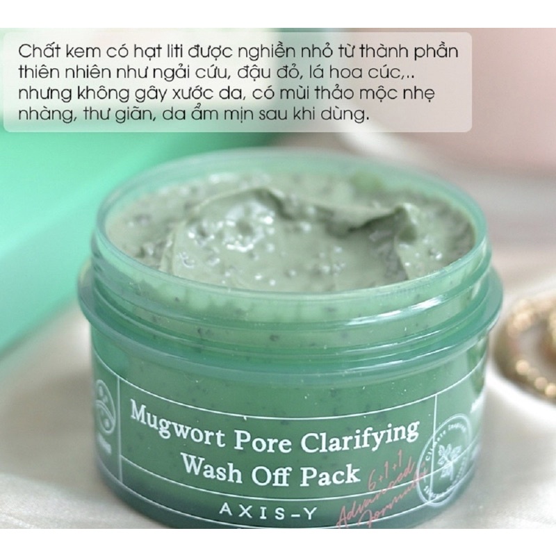 Mặt Nạ Ngải Cứu Giảm Mụn, Kiềm Dầu AXIS-Y Mugwort Pore Clarifying Wash Off Pack 100ml
