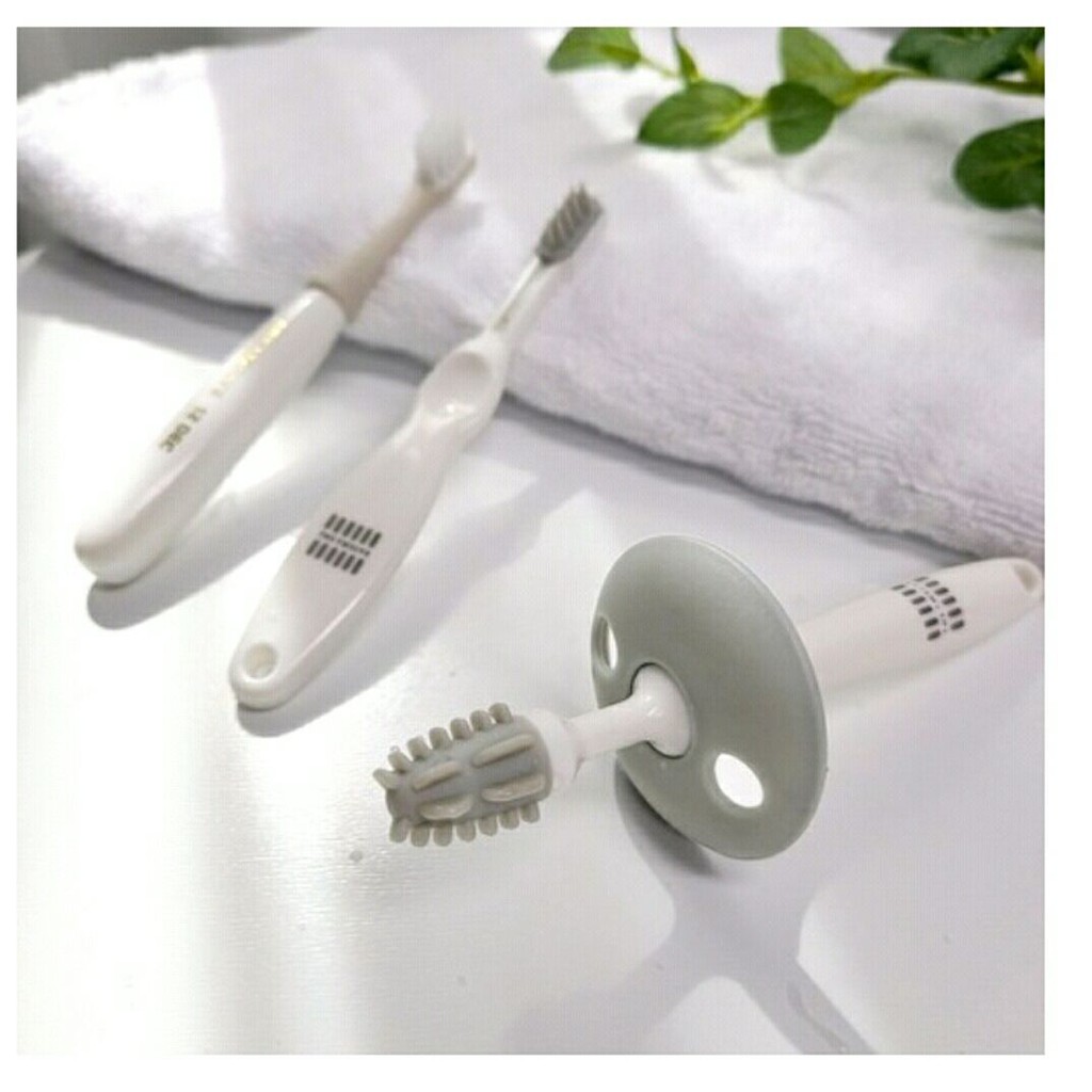 Bàn Chải Đánh Răng Hàn Quốc cho bé tập đánh răng, set 3 giai đoạn -Chính Hãng TWELVE
