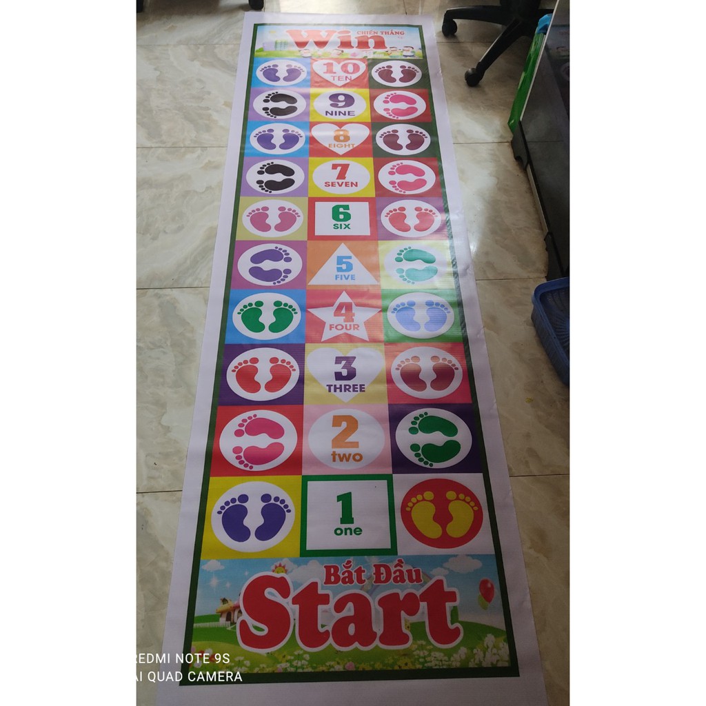 Thảm bạt nhảy bước chân số, JUMPING MAT chơi vận động cho bé phát triển trí não năm 2021