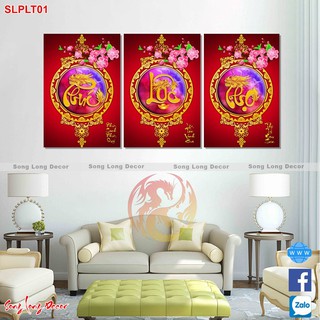 TRANH DÁN TƯỜNG 3D PHÚC LỘC THỌ THƯ PHÁP - BỘ 3 TRANH PHÚC LỘC THỌ DÁN TƯỜNG SIZE 1M2 - 1M5