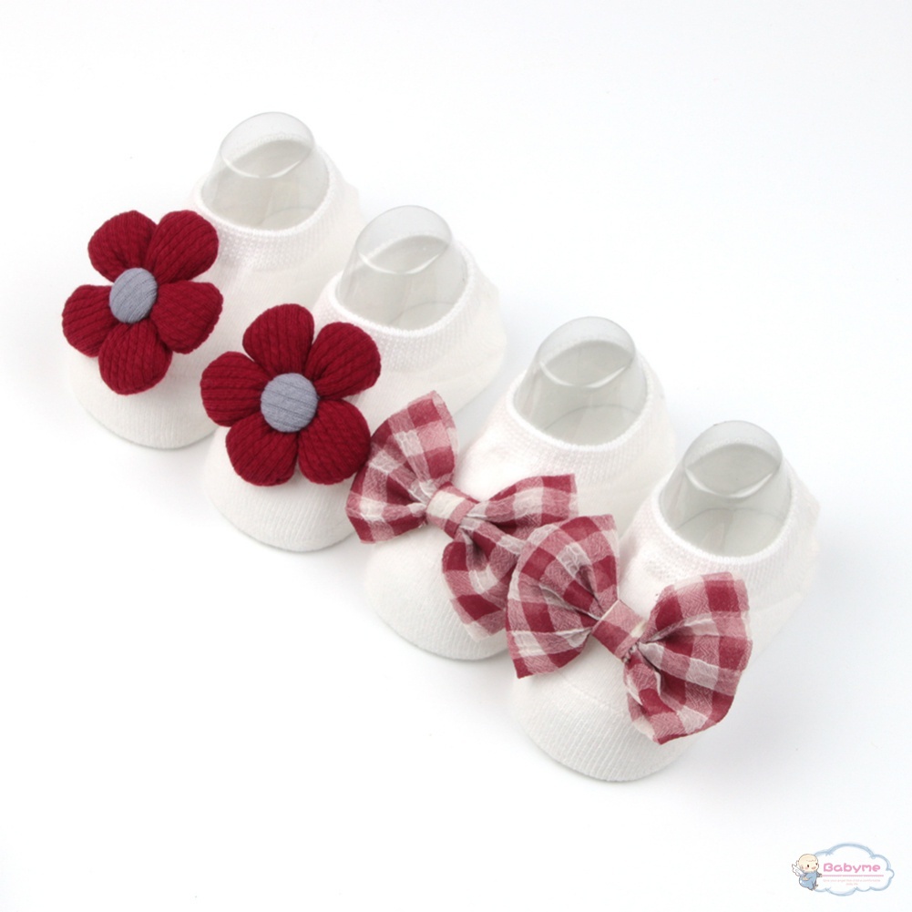 Set 2 Đôi Tất Cotton Dễ Thương Cho Bé Gái