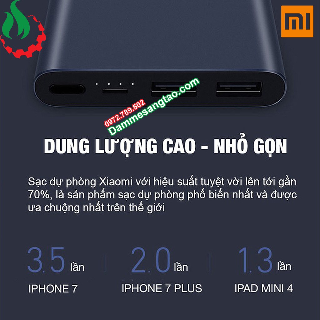 KPGR Sạc dự phòng xiaomi 2S 10000mAh (Gen 2 - Sạc nhanh QC3.0)