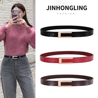 Thắt lưng da mỏng kiểu Hàn Quốc thiết kế đơn giản cho nam và nữ