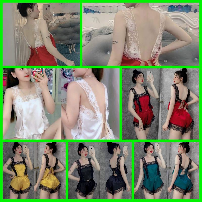 🍏rẻ vô đối 🍓bộ ngủ hai dây xesy phi lụa nhiều màu viền ren cao cấp🍒thiết kế táo bạo xesy quyến rủ🍒bộ mặc nhà gợi cảm 🍒