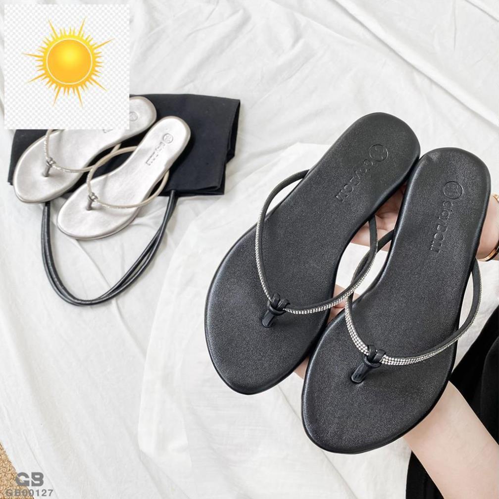 👂🖖 Dép xỏ ngón nữ giayBOM đế bệt thiết kế sang trọng GB00127 👂🖖