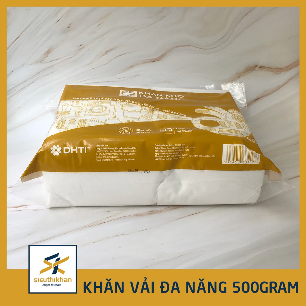 Khăn vải đa năng cao cấp, túi 500gram, kích thước 13x19cm thấm nước, không ra bông | SIÊU THỊ KHĂN