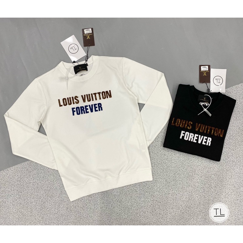 [Mã 12FASHIONSALE1 giảm 10K đơn 50K] Áo Nỉ lv chữ thêu ngực - Áo nỉ dài tay ESSENTIALS hoạ tiết in chữ nổi | BigBuy360 - bigbuy360.vn