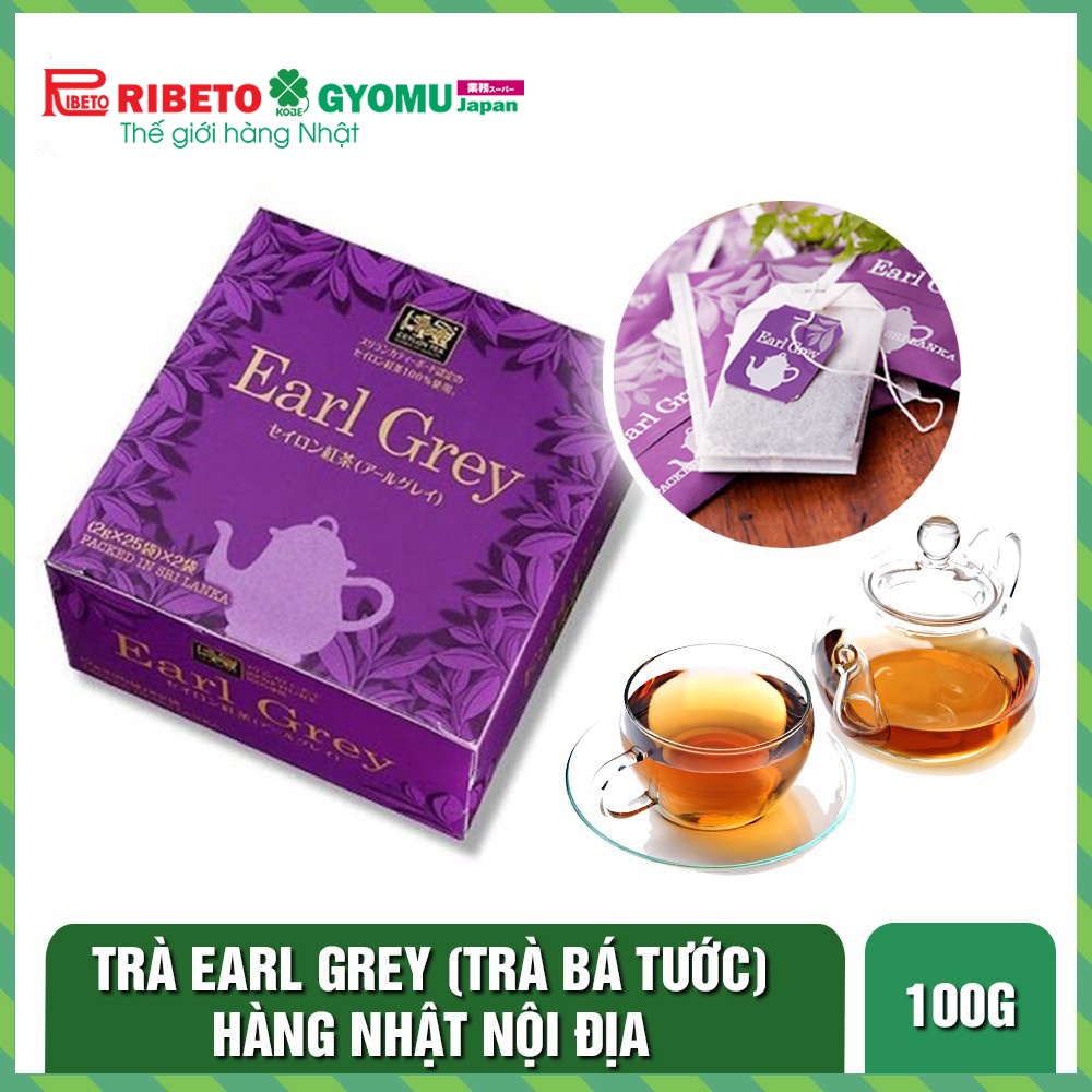 (Date 14/6/2022 sale 50%) Trà túi lọc Earl gray 100g- hàng nội đại Nhật Bản