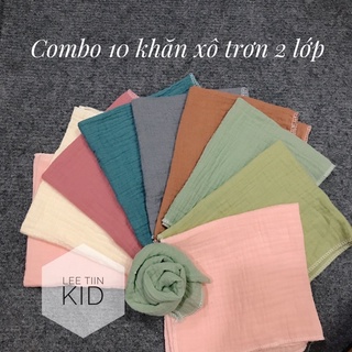 Combo 10 khăn xô muslin cao cấp siêu mềm đẹp 2 lớp