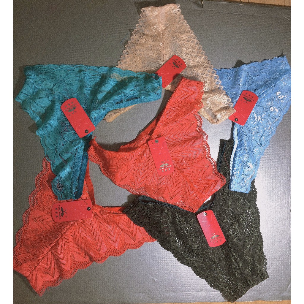 Quần Lót Ren Cạp Thấp Jacquard Sexy