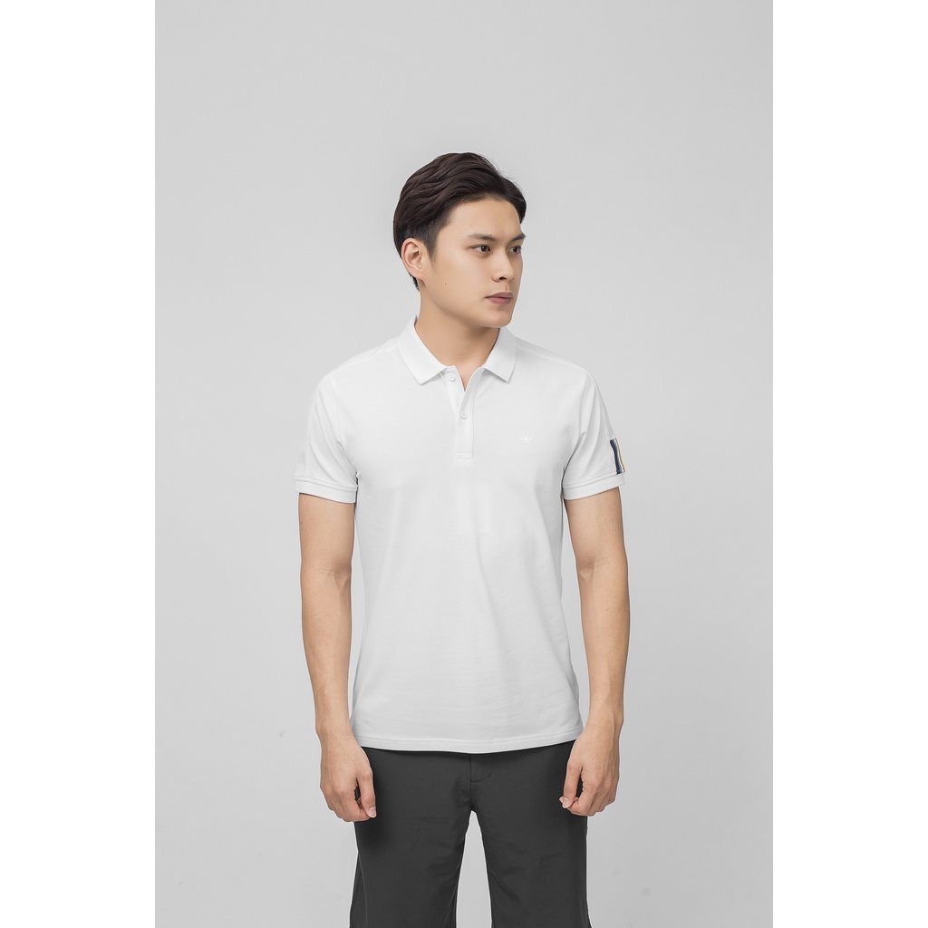 Áo thun polo nam Aristino APS001S9 phông ngắn tay có cổ bẻ dáng slim fit ôm nhẹ màu trắng trơn vải CVC cao cấp mềm mát
