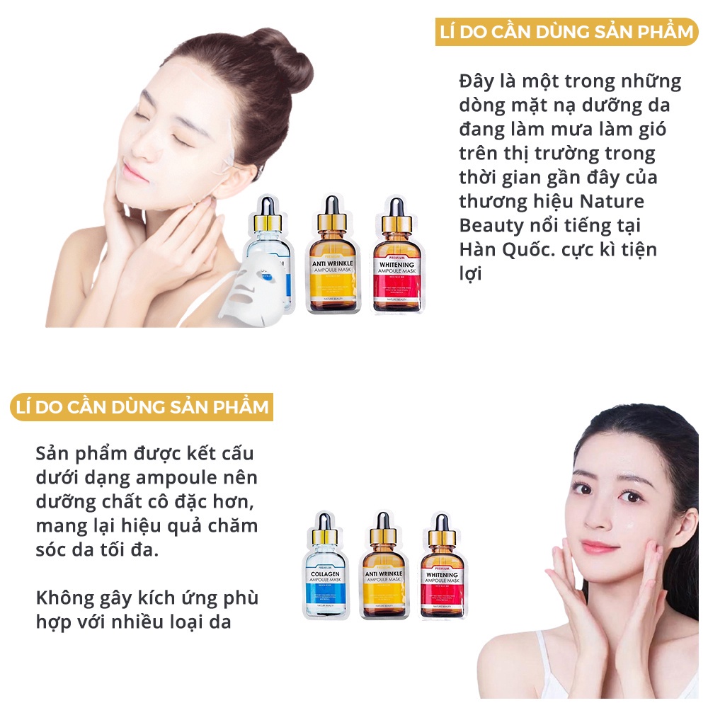 Mặt nạ tinh chất tế bào gốc Nature Beauty Ampoule Mask Hàn Quốc - MN01